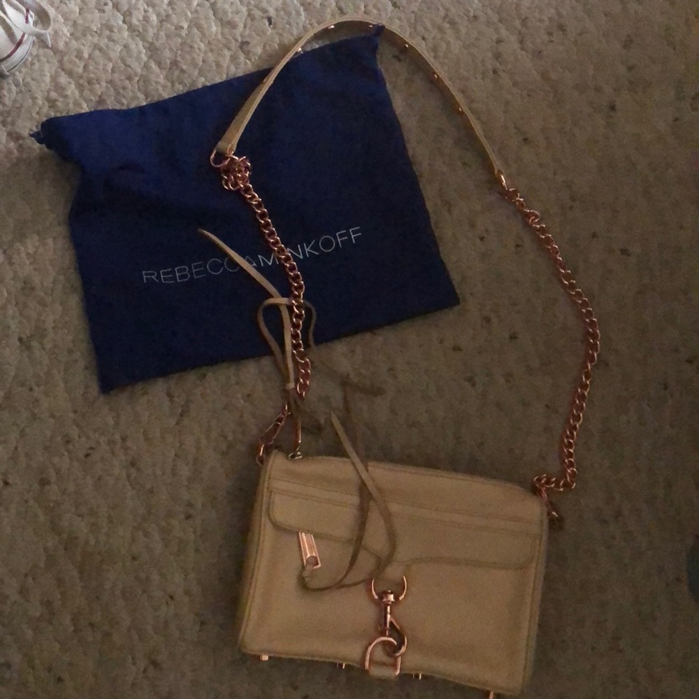 REBBECA Minkoff nude crossbody leather bag